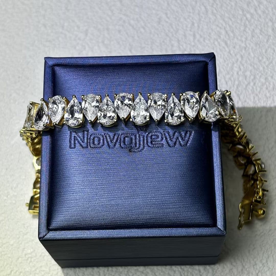 24ctw Pear Shaped Gemstone Tennis Bracelet