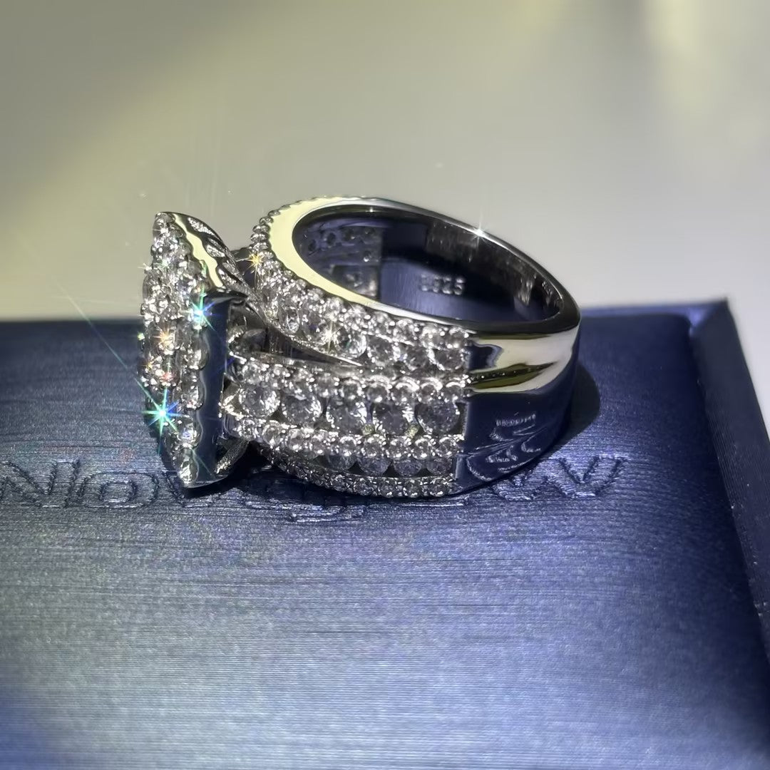 5.8Ctw Round-cut Square Halo Ring