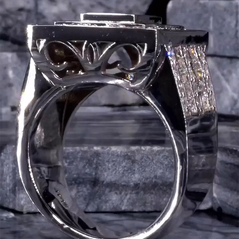 4Ctw round rectangular and princess cut giant rings