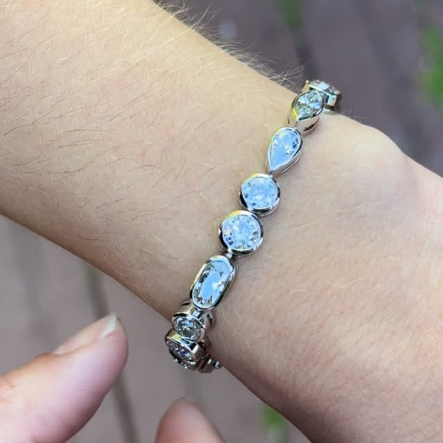 20Ctw Mixed-Cut Gemstone Tennis Bracelet