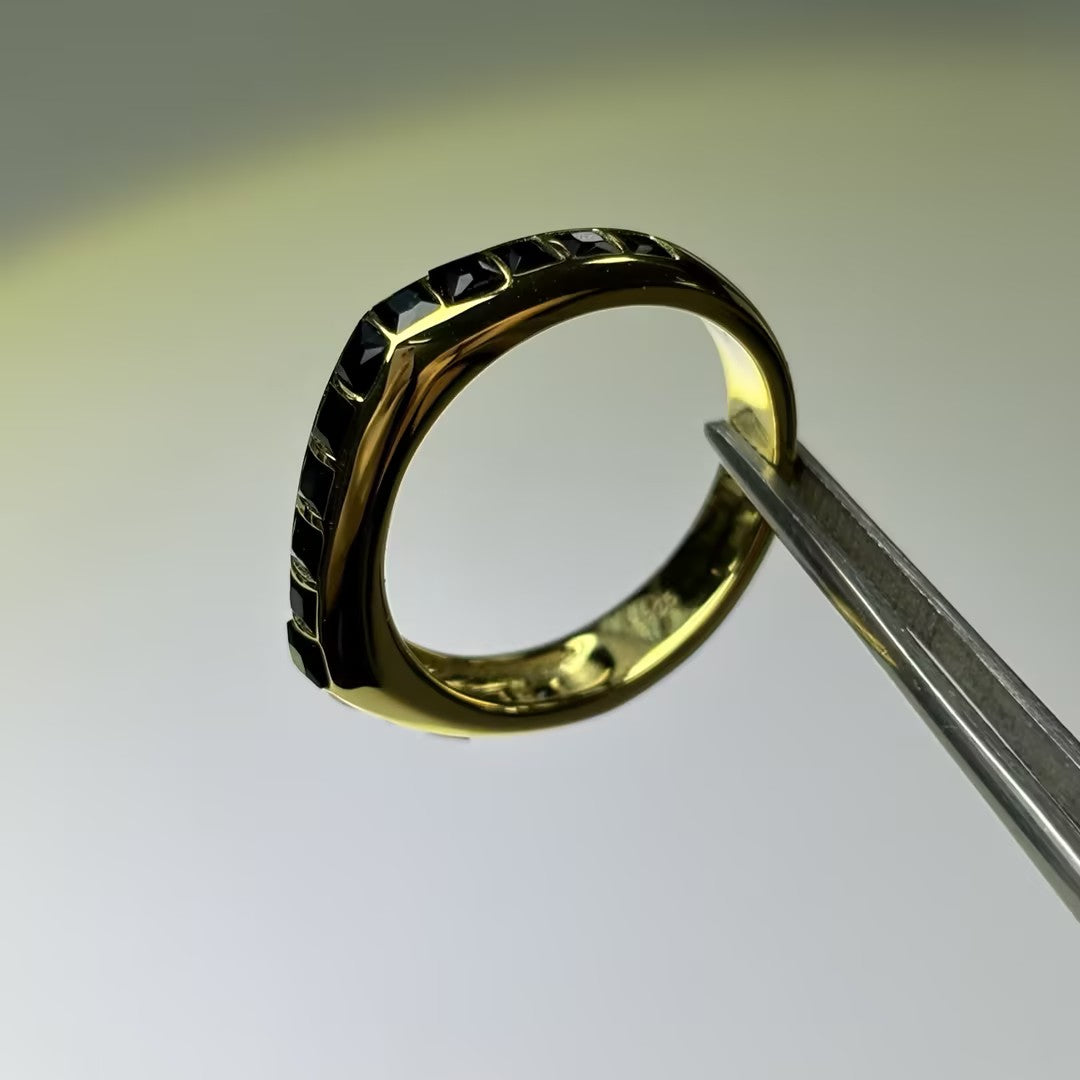 1ctw Charm Black Spinel Men's Ring