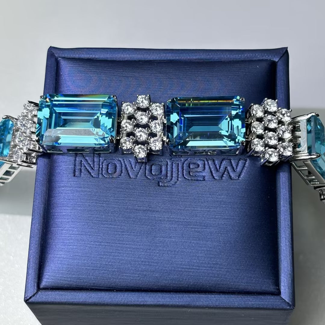 Emerald-cut Aquamarine Set