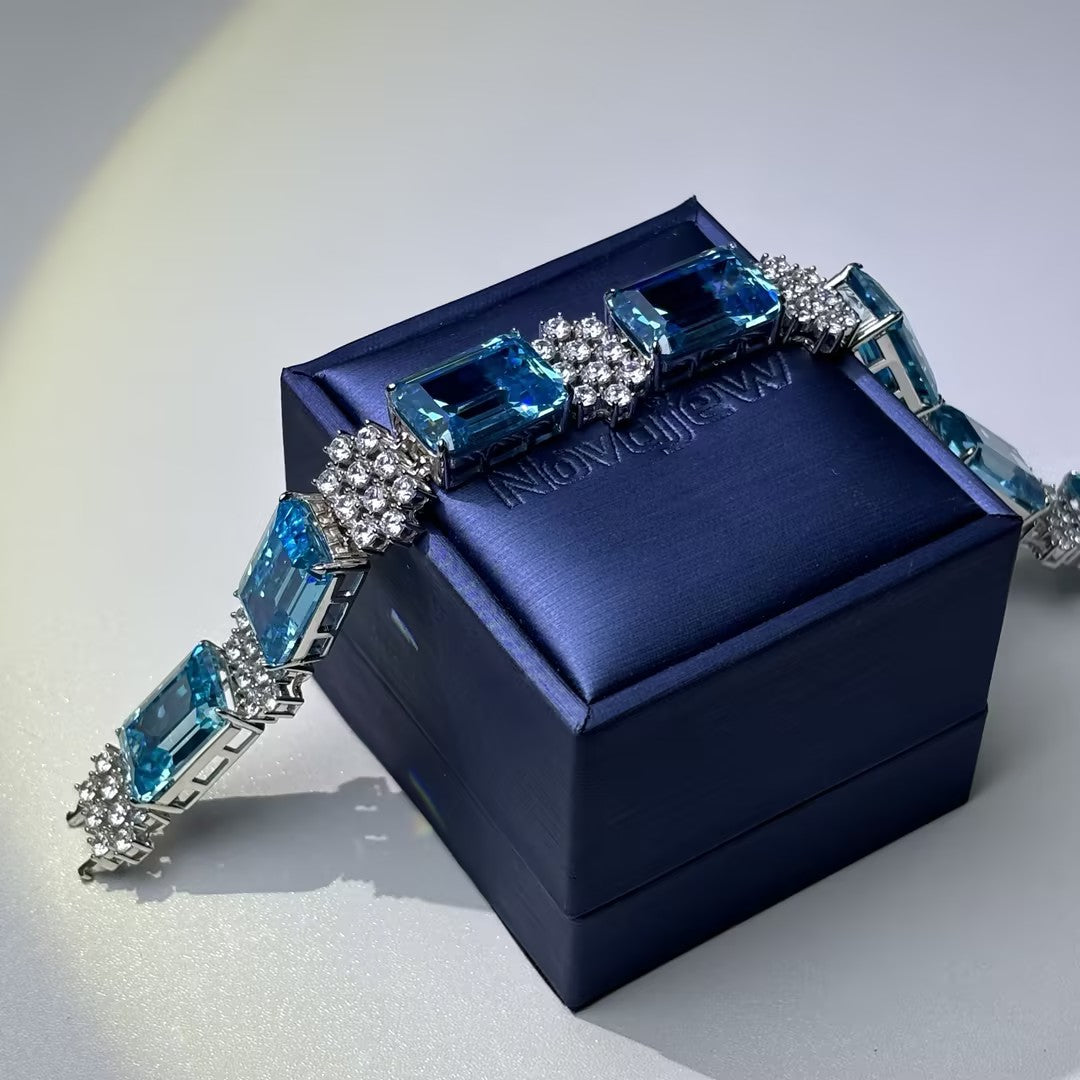 Emerald-cut Aquamarine Set