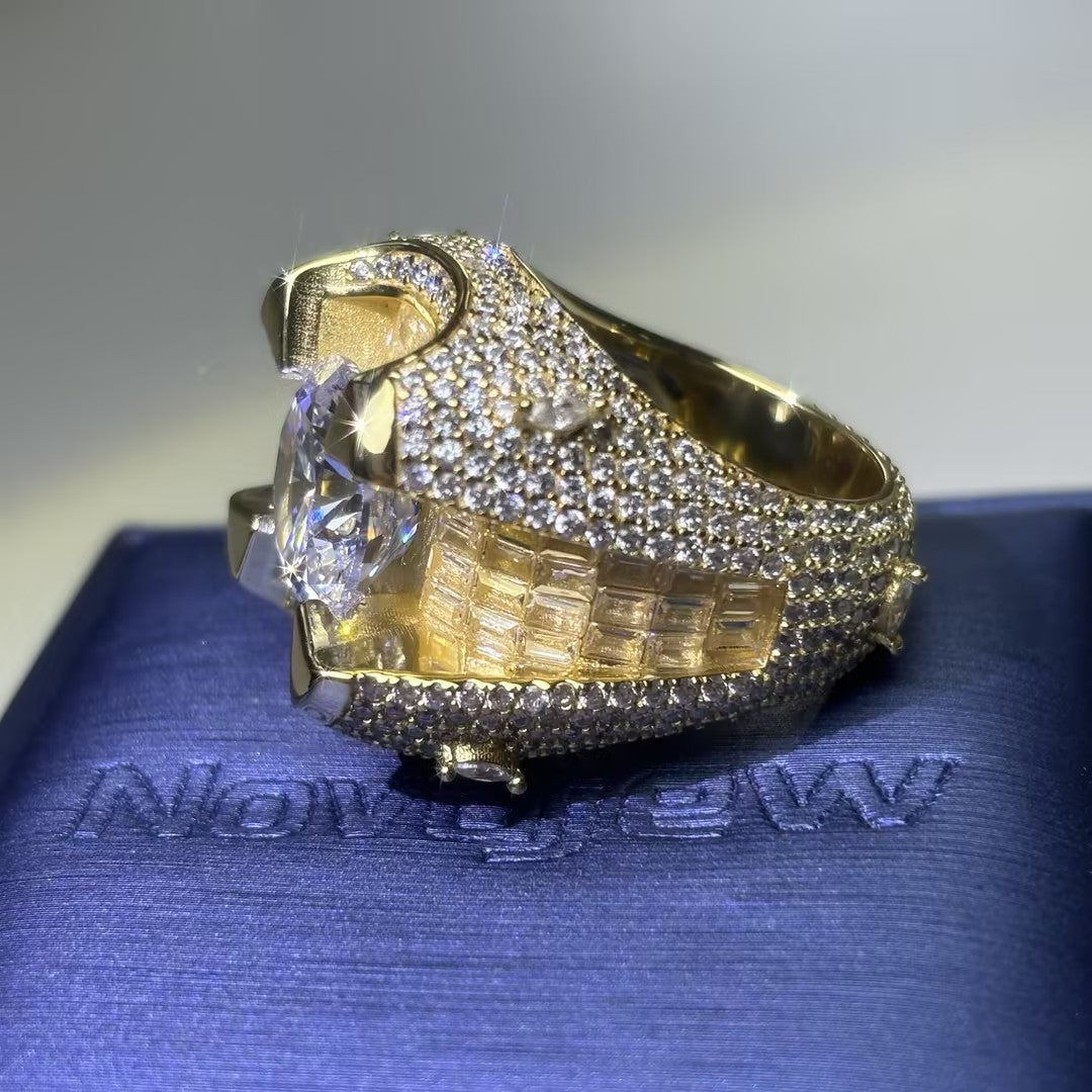 6.6ctw fully inlaid men's ice crystal ring