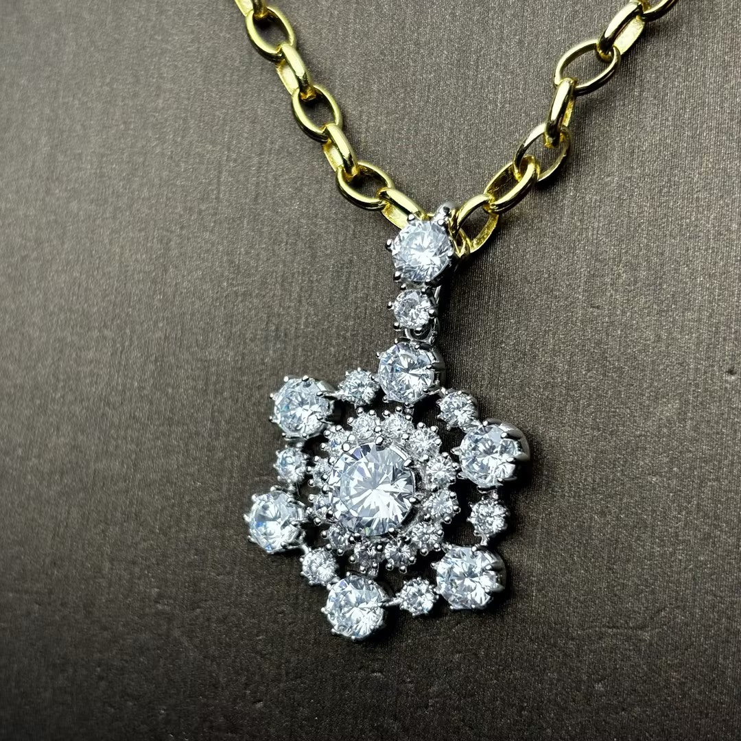 4.25 carat antique gemstone pendant necklace with exquisite old mine cut stones.