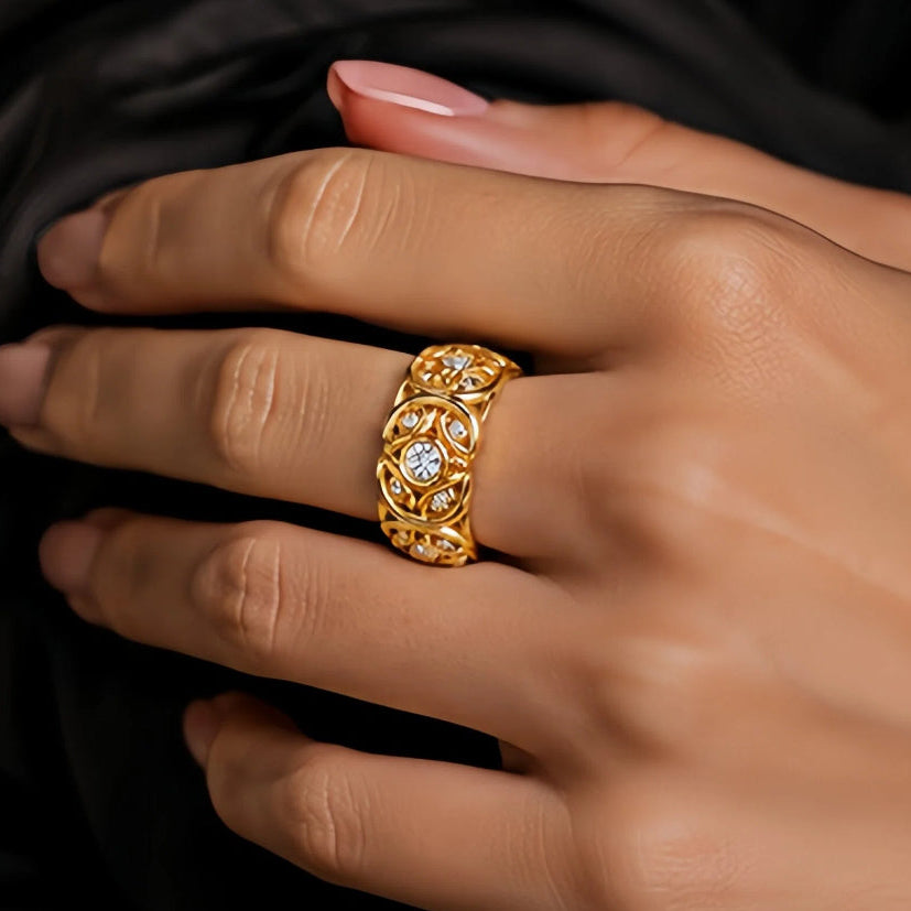 1.5CTW Exquisite high-polish vintage Cubic zirconia ring-novajew