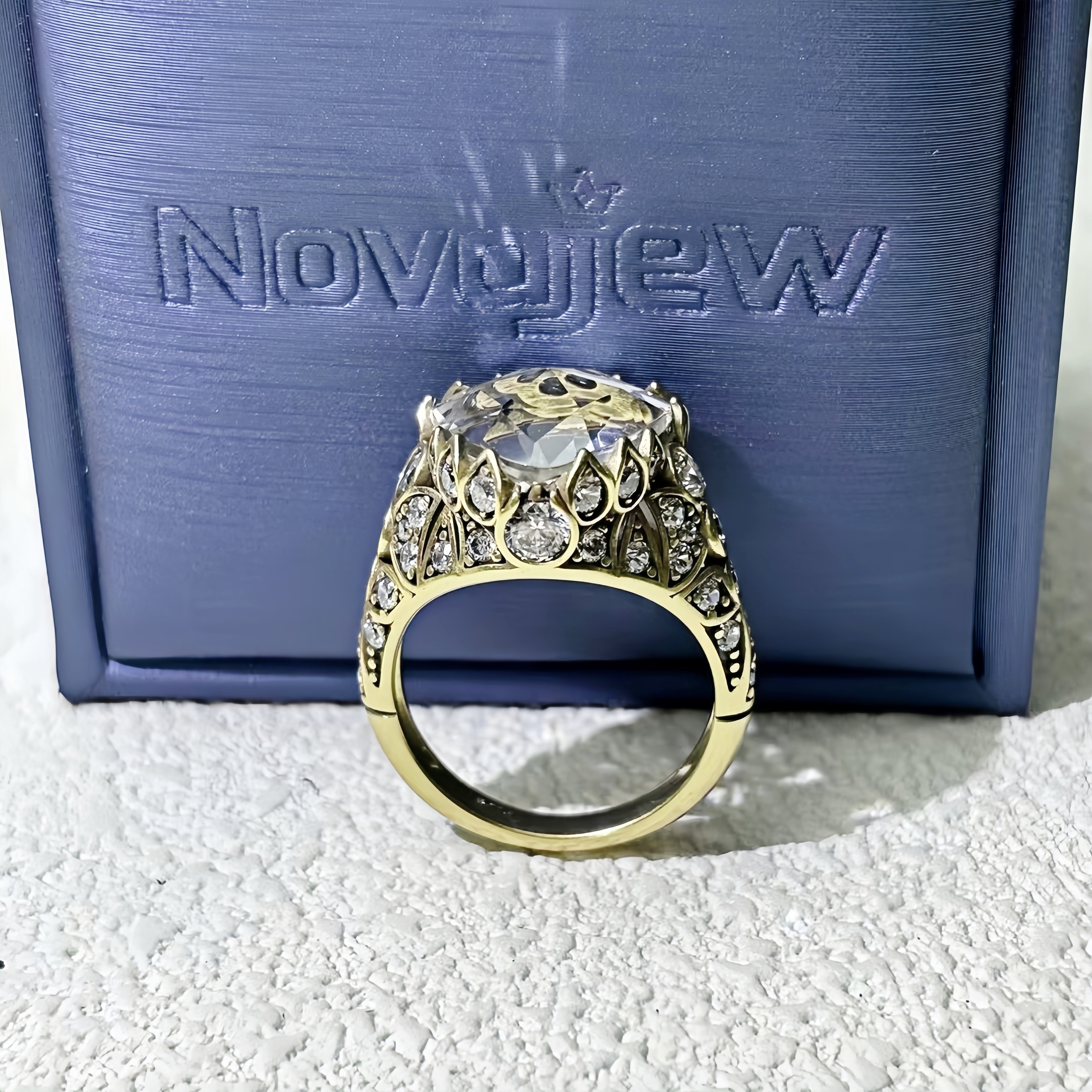 3.58Ctw Rose-cut Antique Gemstone Engagement Ring