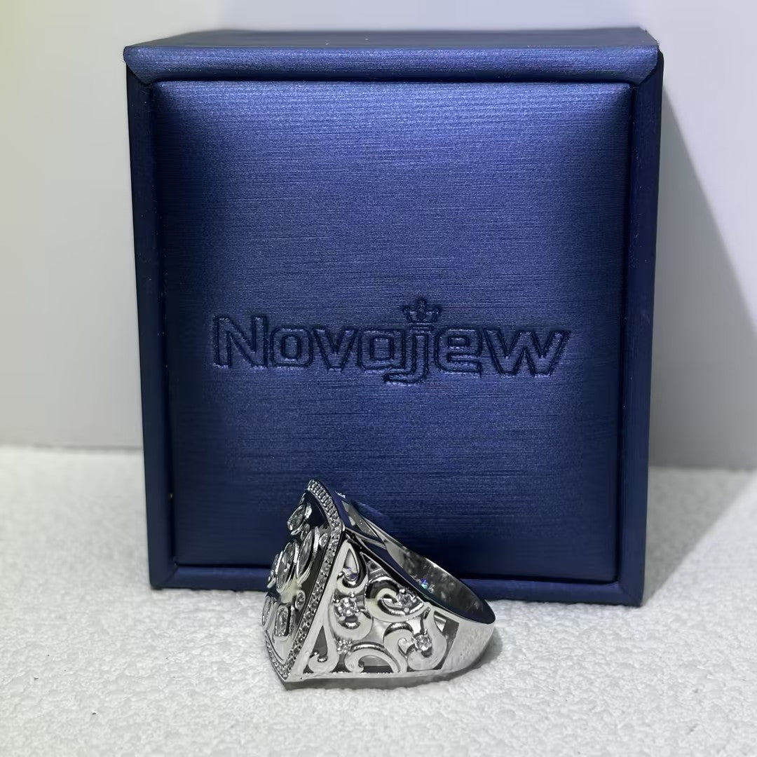 2.5 CTW  Multi-colour Cubic Zirconia Vintage 925 Sterling Silver Ring-NOVAJEW