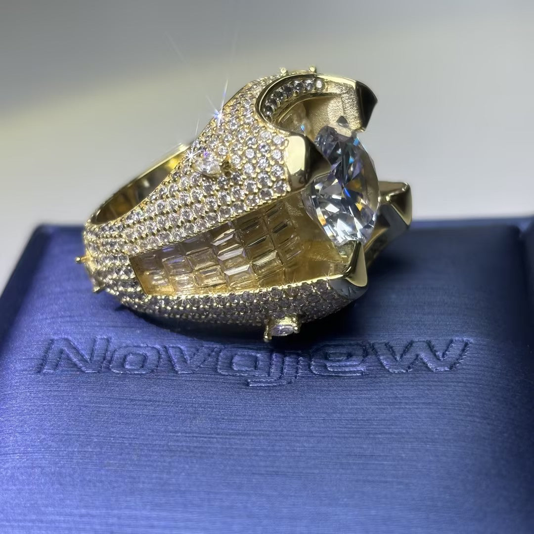 6.6ctw fully inlaid men's ice crystal ring