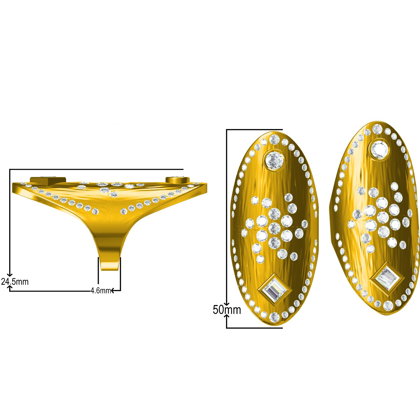 Unique 2.5 ctw Round & Square Cut White Gemstone Textured Ring