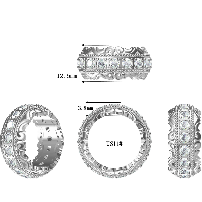 1.9ctw Round Gemstone Mesh Craft Ring