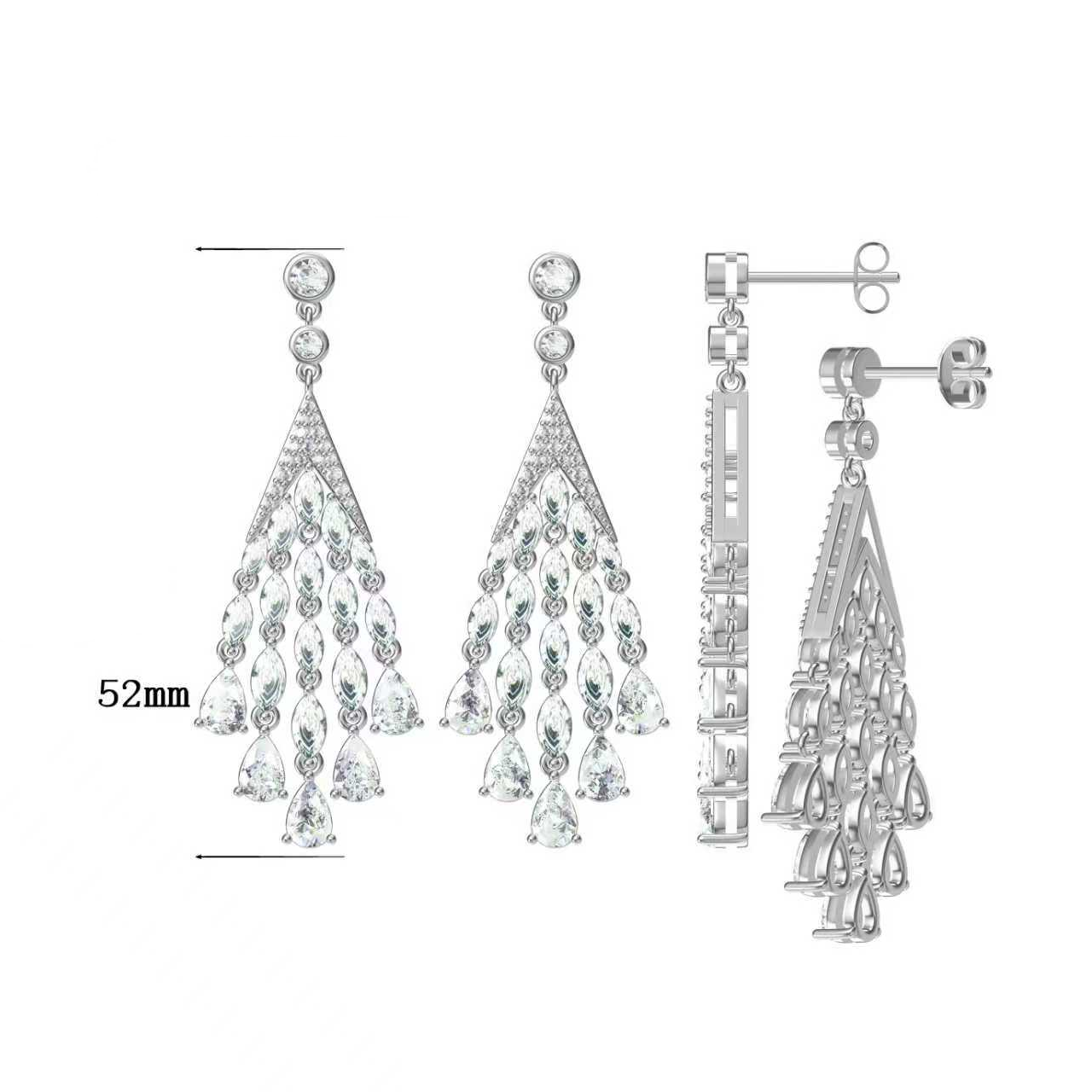 12ctw Stacked Pear & Marquise Shape Gemstone Earrings