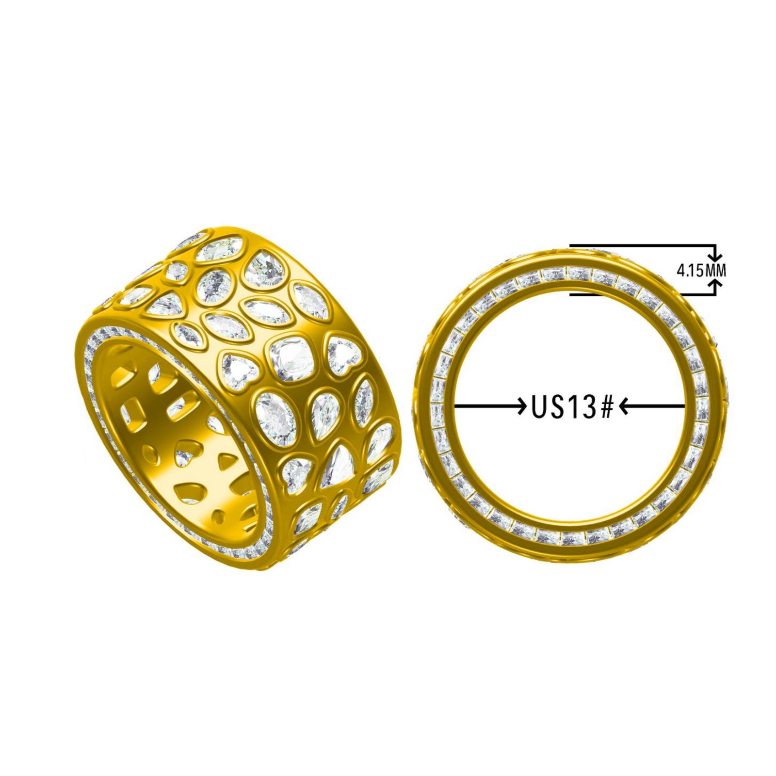 4 Ctw Fancy-shaped Diamonds Flush-set Ring