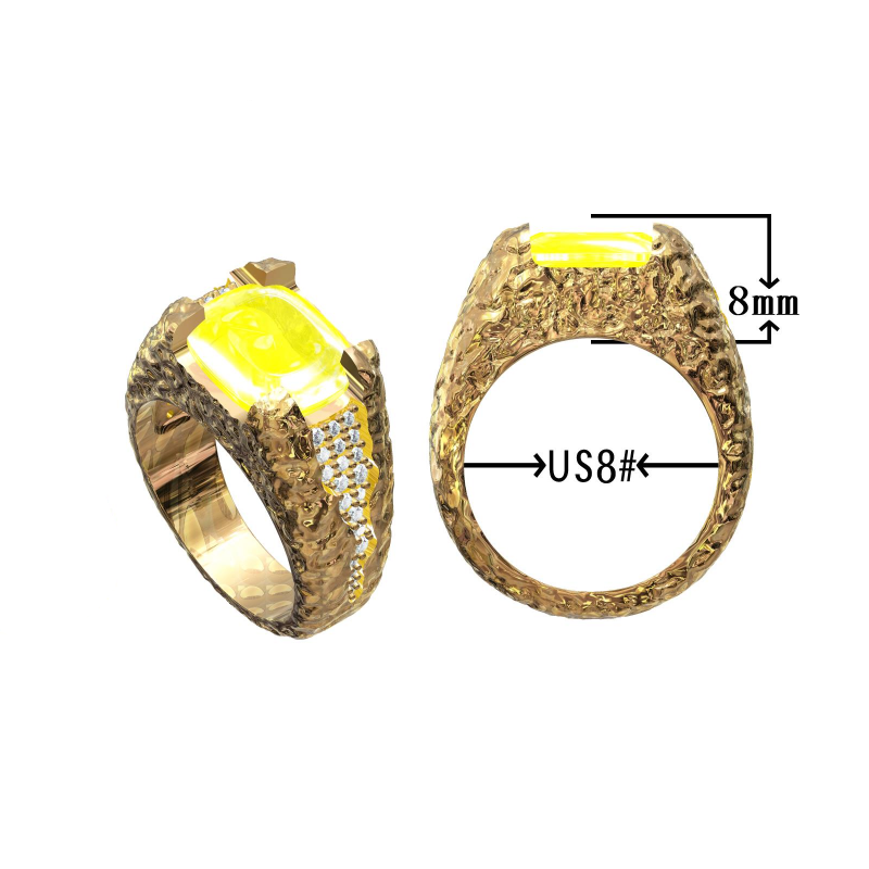 6Ctw cushion-cut yellow sapphire vintage ring