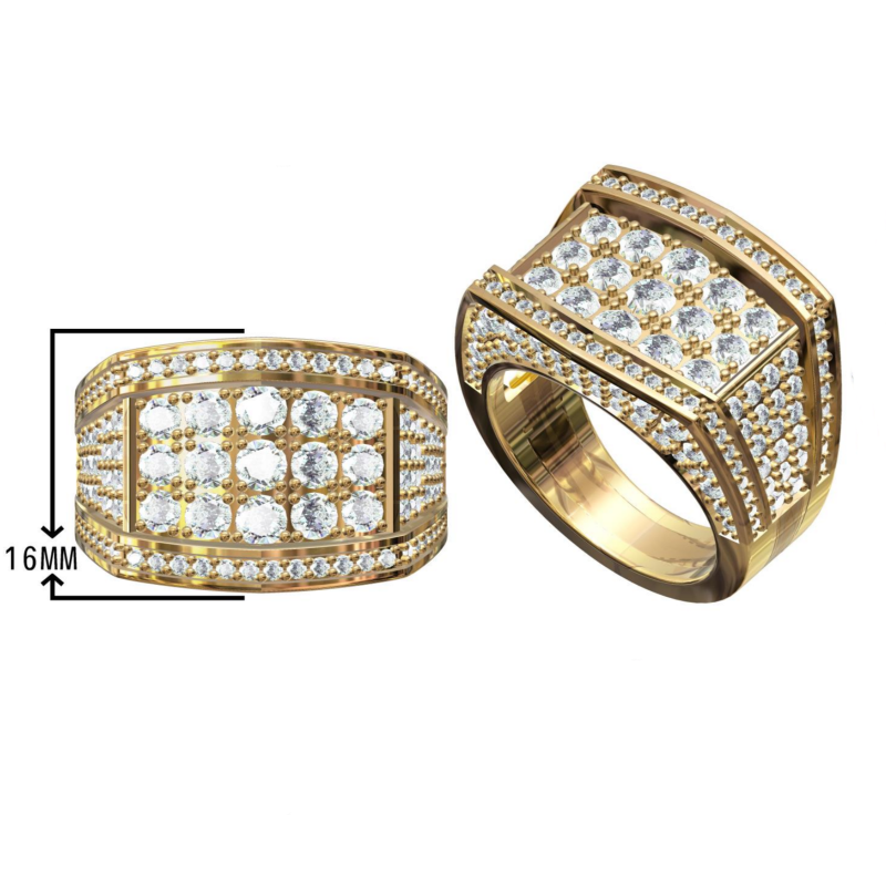 2.5ctw Round Gemstone Men's Cluster Ring