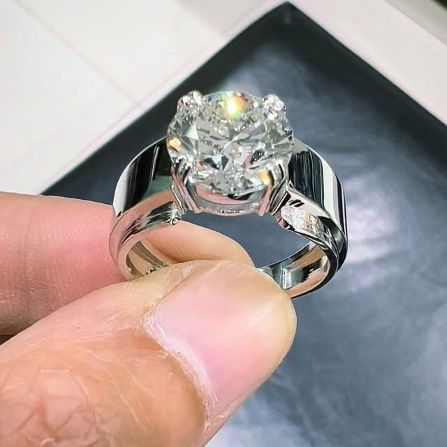 7ct Men's Solitaire Simple Style Ring