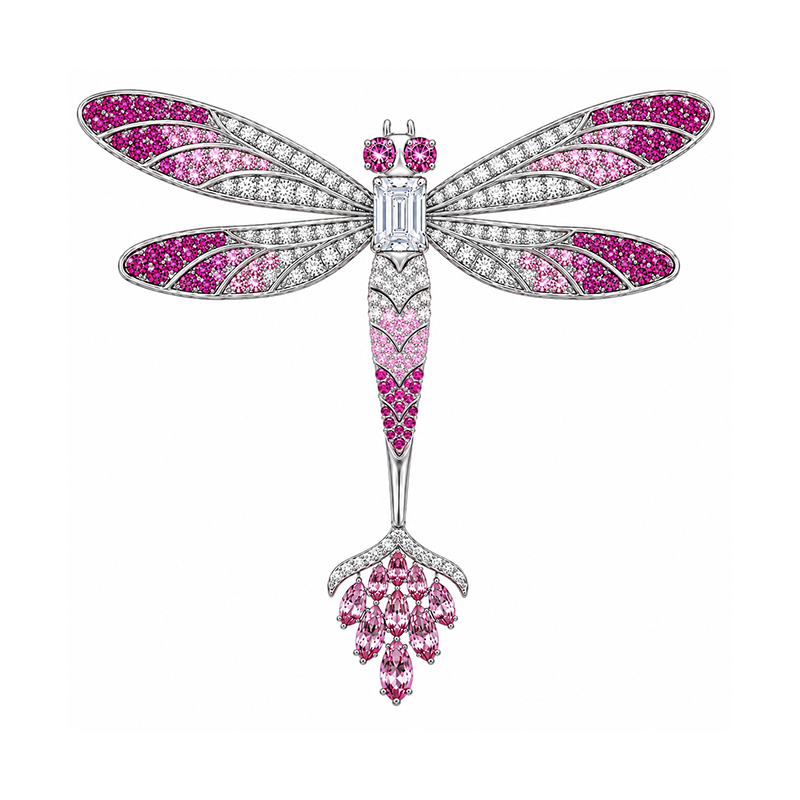 6CTW Marquise Cut Pink Cubic Zirconia Elegant Cubic Zirconia Brooch-Novajew