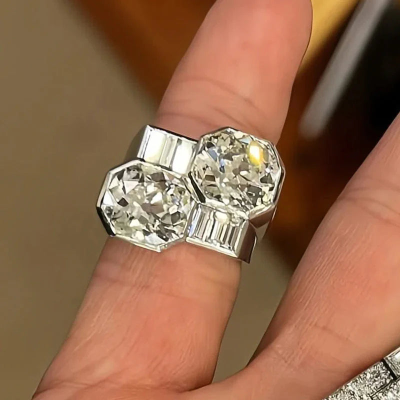 3.35ct Round and Rectangular Gemstone Exquisite and Elegant Ring