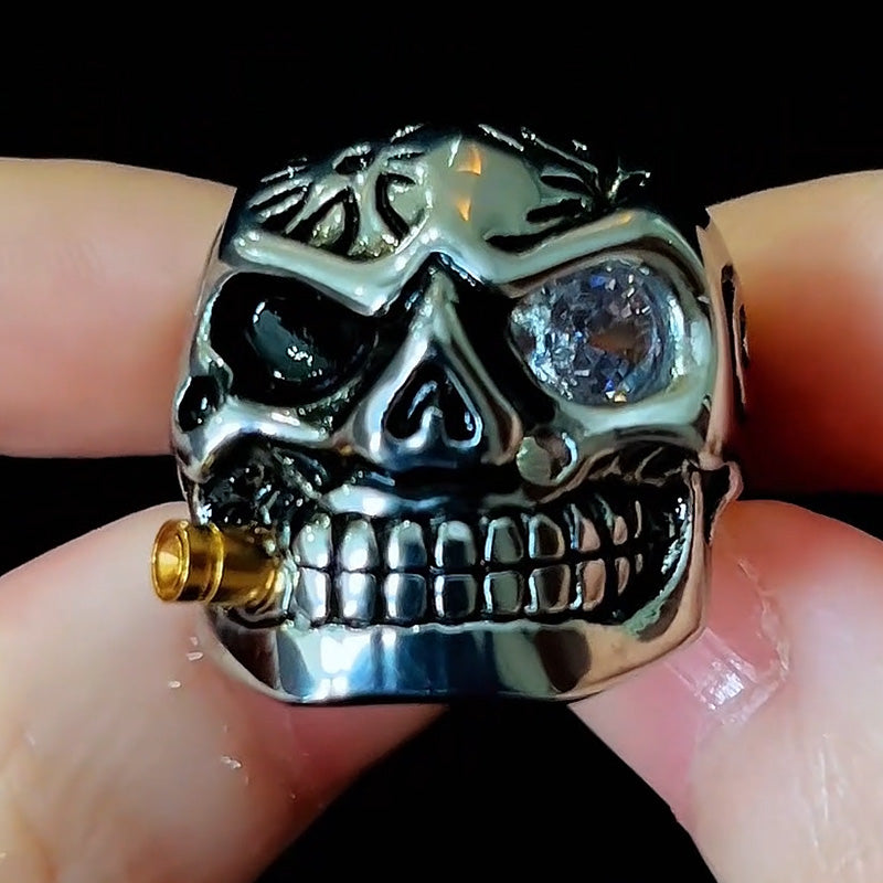 Retro Gothic Punk Gemstone Ring