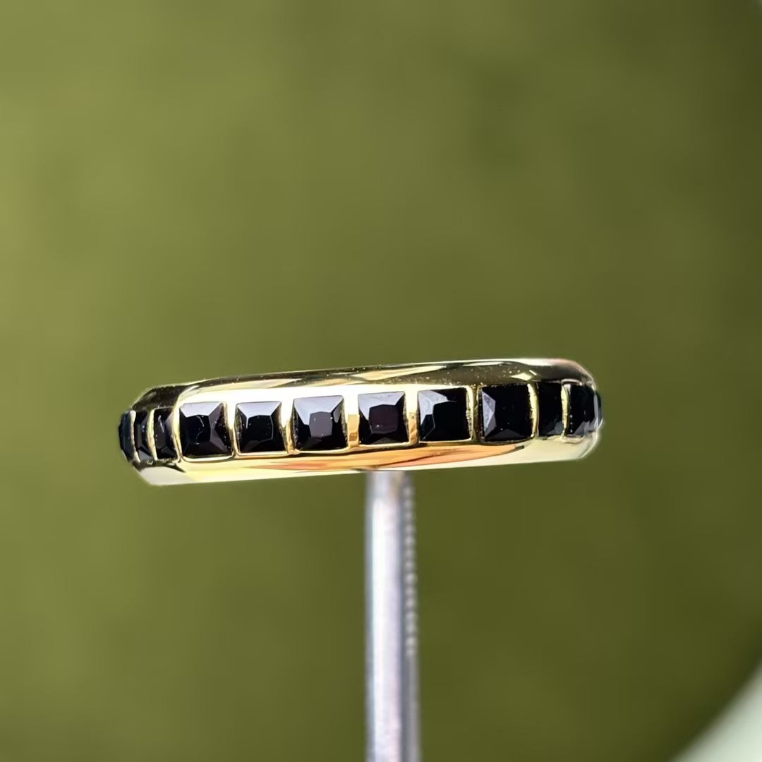 1ctw Charm Black Spinel Men's Ring