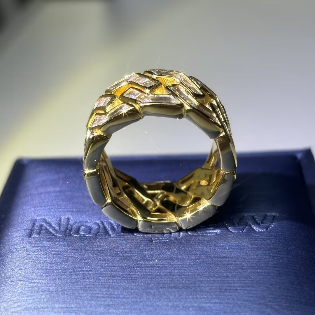 13.5Ctw Rectangular Gemstone Chain Bracelet And Ring