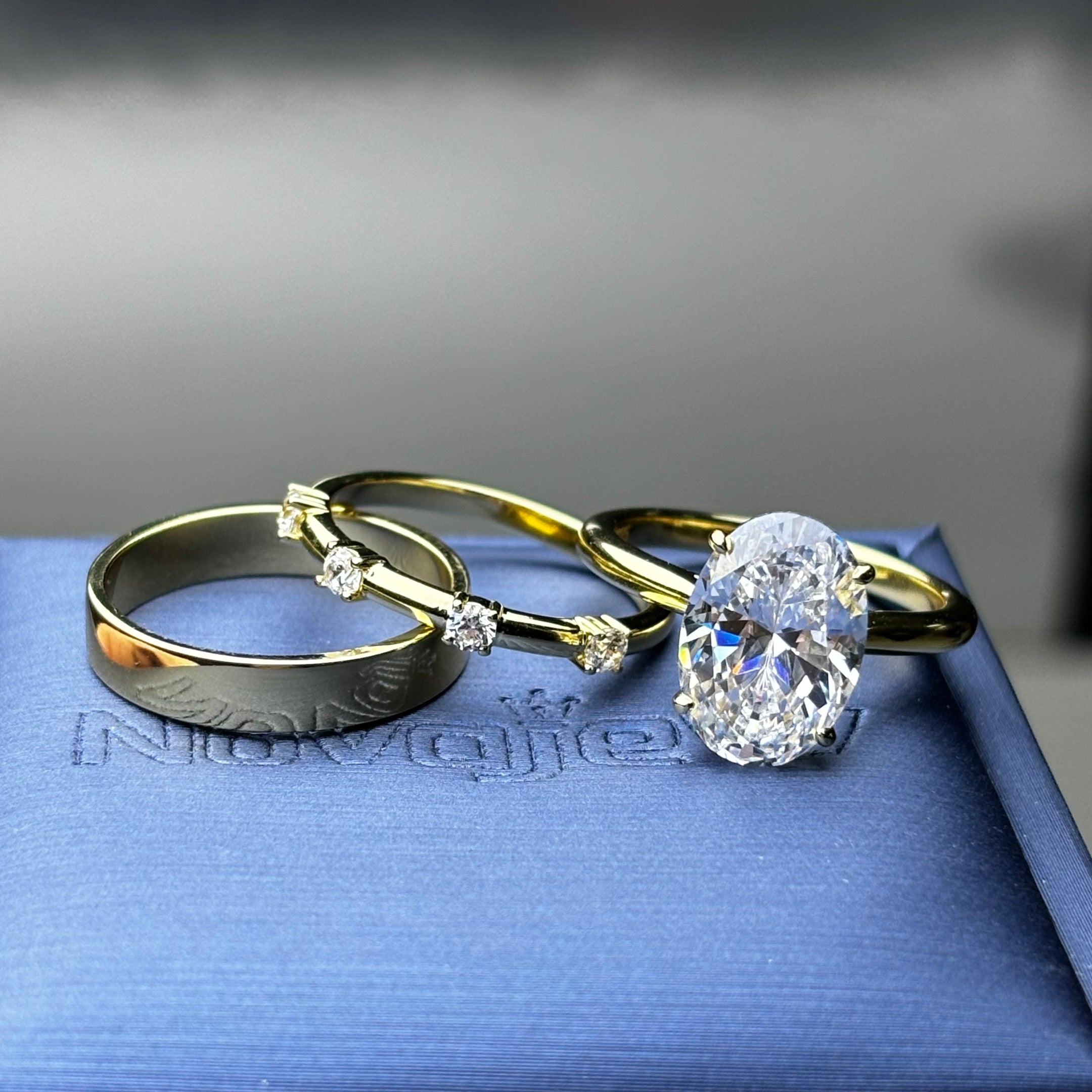 4Ctw Oval Gem Stacked Engagement Ring