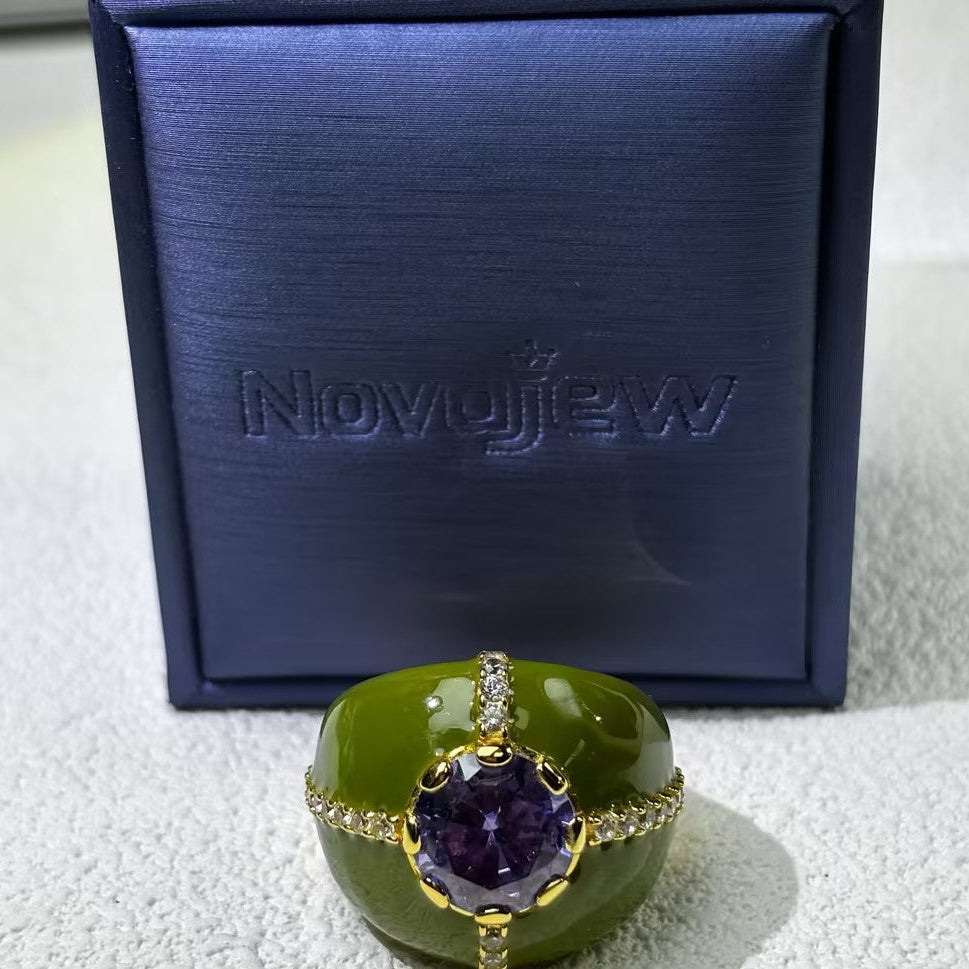 Unique artistic style brightly colored gemstone ring