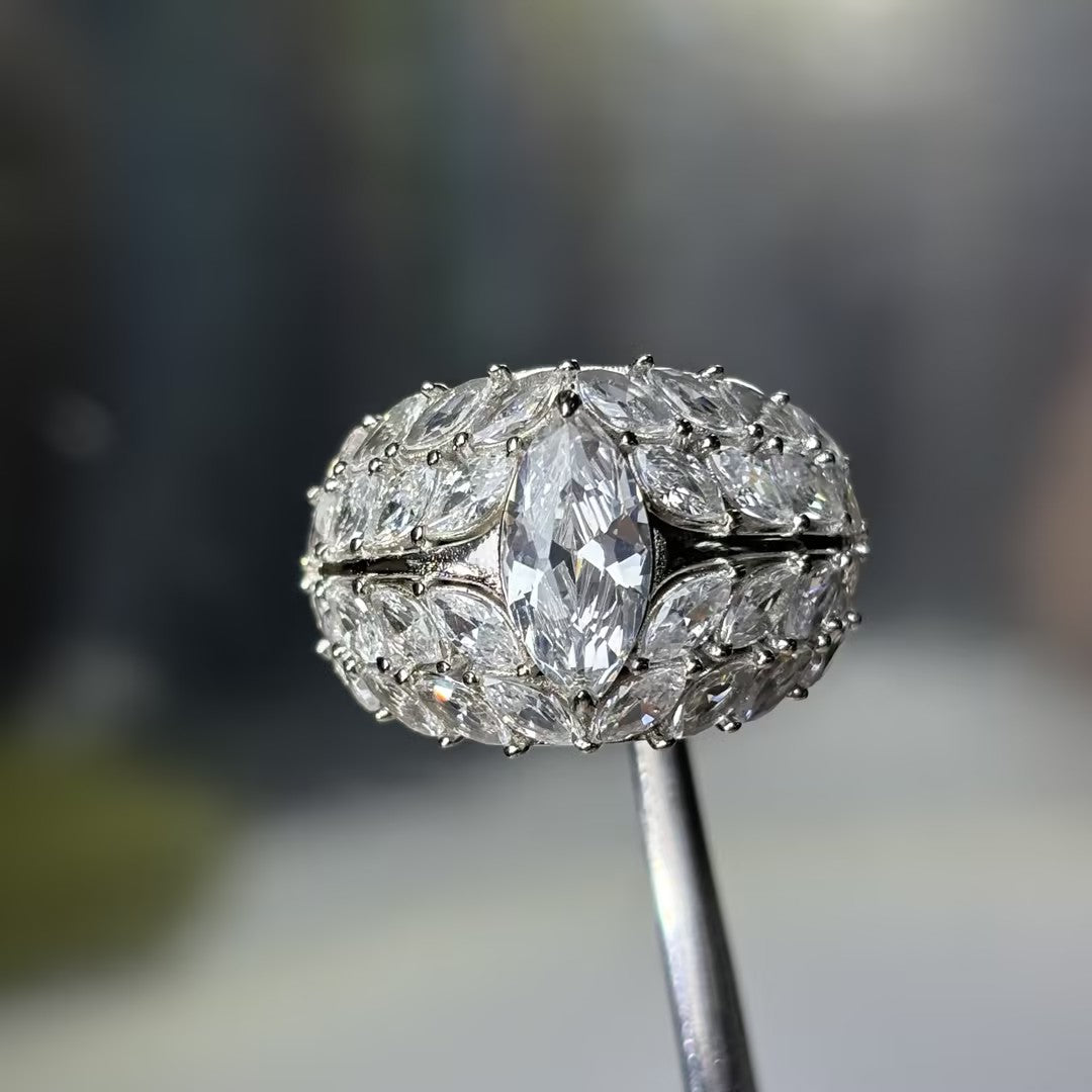 3.07Ctw marquise-cut invisible setting exquisite engagement ring