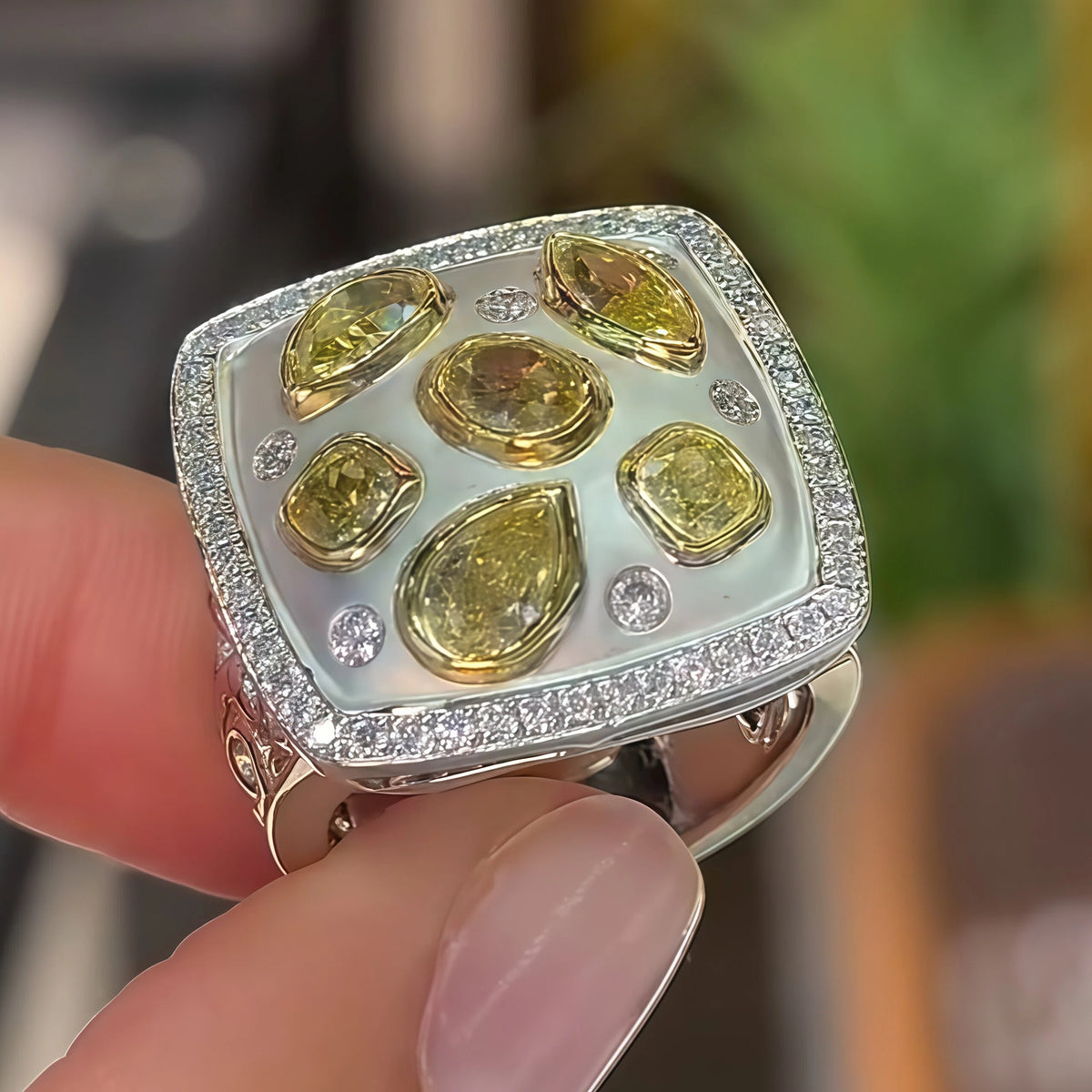 2.5 CTW  Multi-colour Cubic Zirconia Vintage 925 Sterling Silver Ring-NOVAJEW