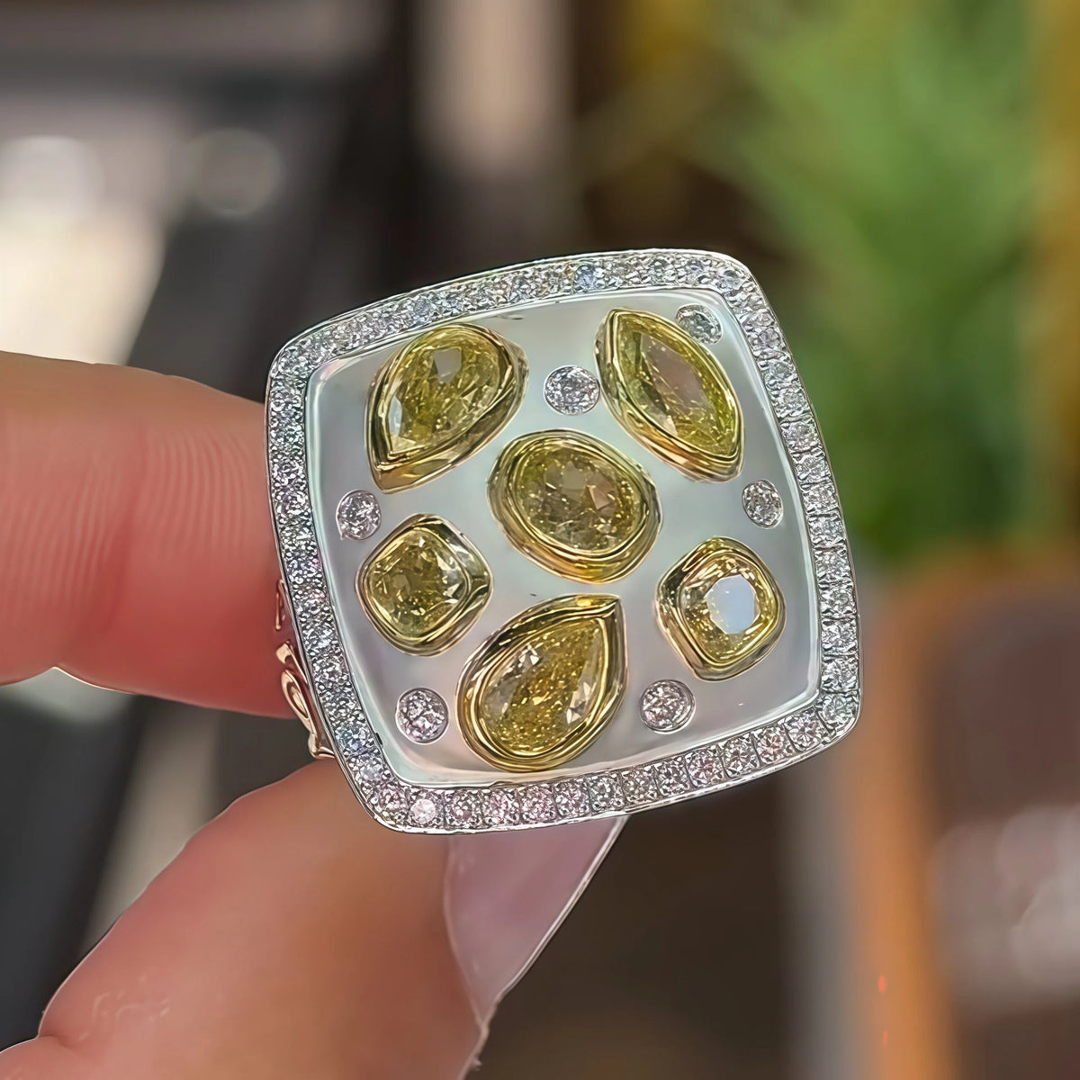 2.5 CTW  Multi-colour Cubic Zirconia Vintage 925 Sterling Silver Ring-NOVAJEW