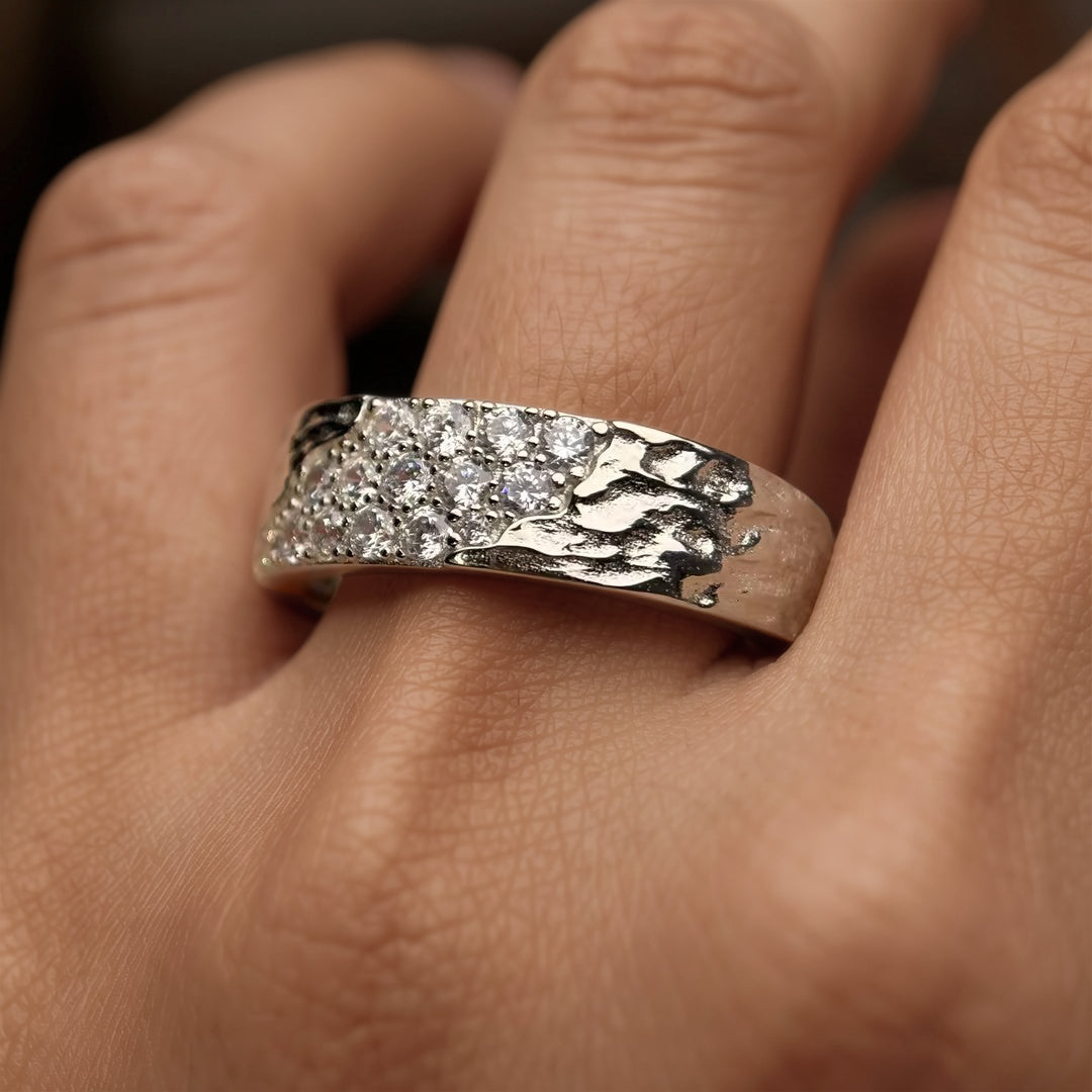Wild Broken Matte Silver Finish Broken Band