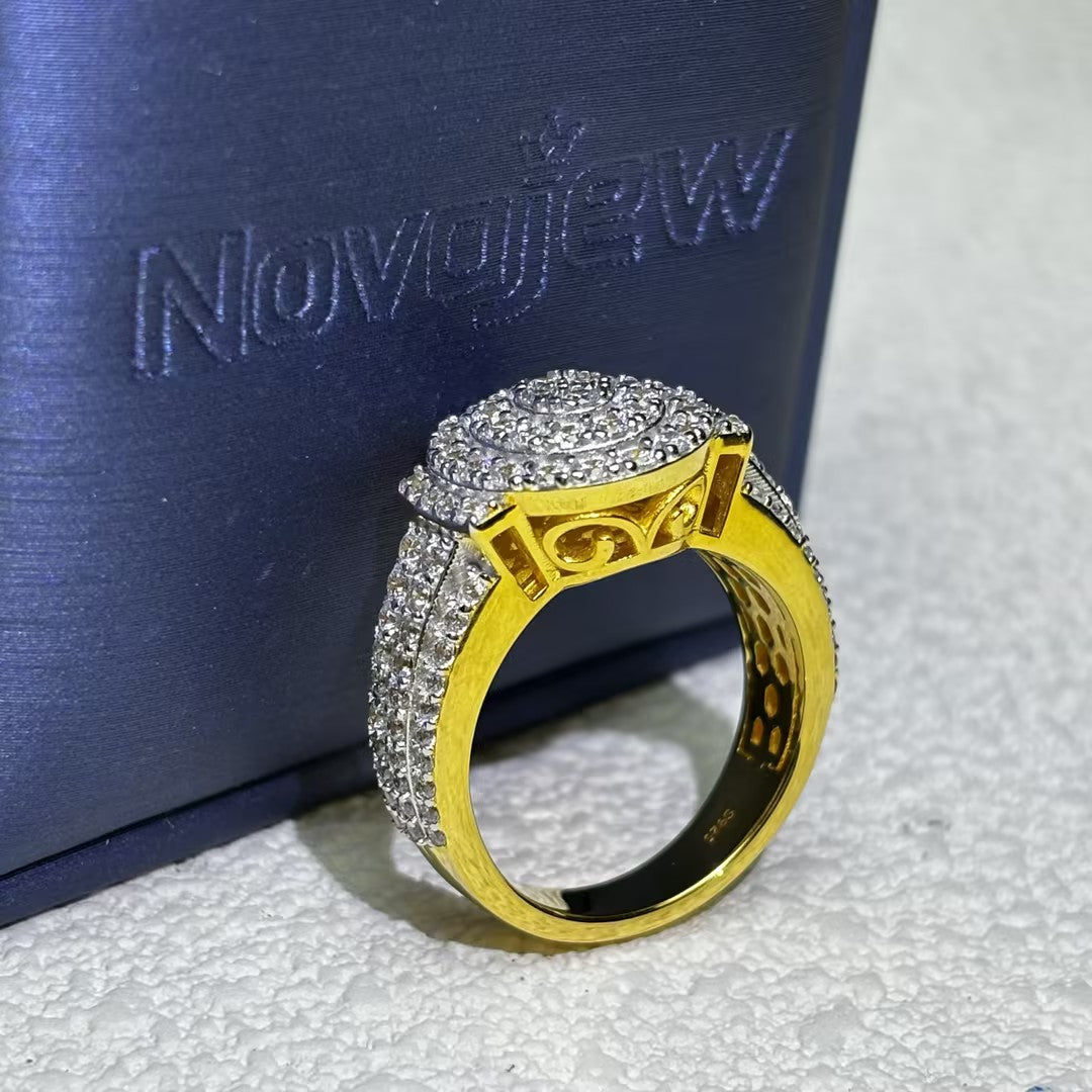 2.3Ctw Multi-layered Oval Halo Gemstone Ring