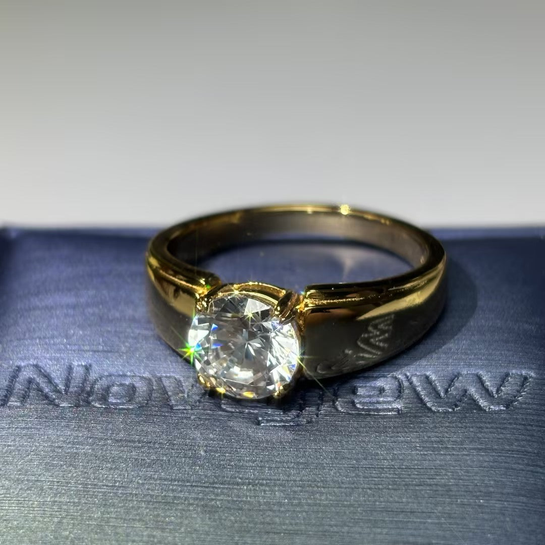 2Ct Classic Round Gemstone Engagement Ring