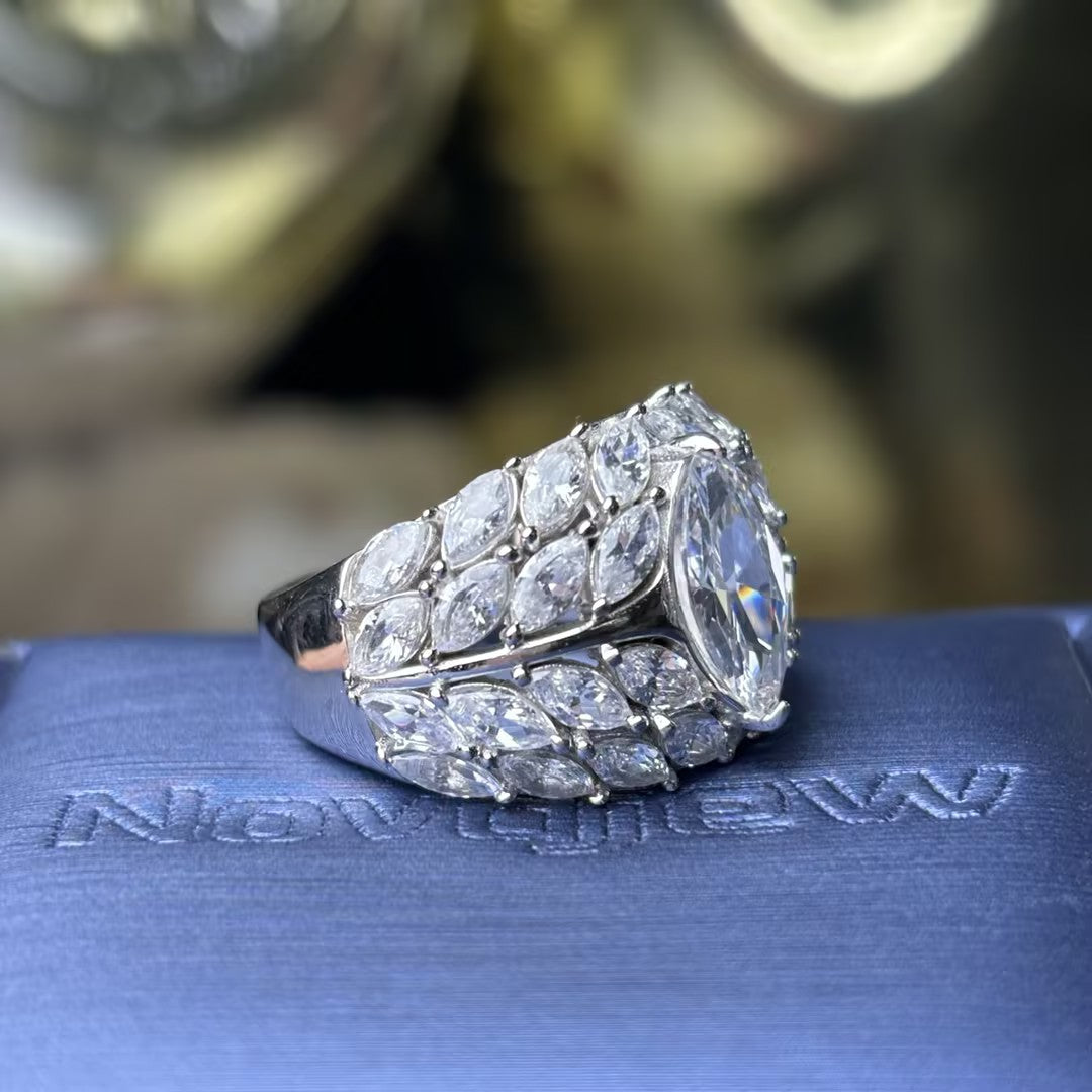 3.07Ctw marquise-cut invisible setting exquisite engagement ring