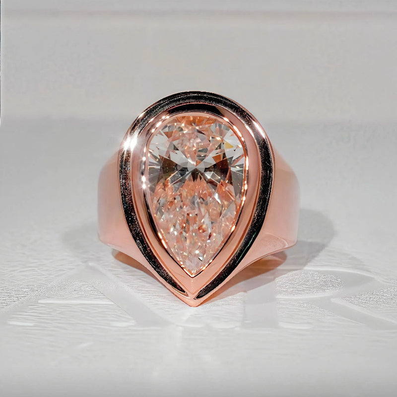 5 Ctw Natrual Pear Shape Diamond Ring