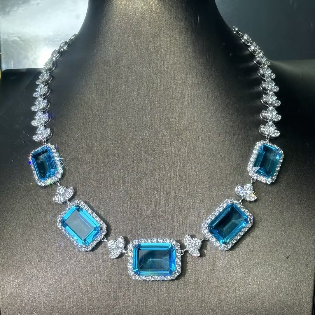 Emerald-cut Aquamarine Set
