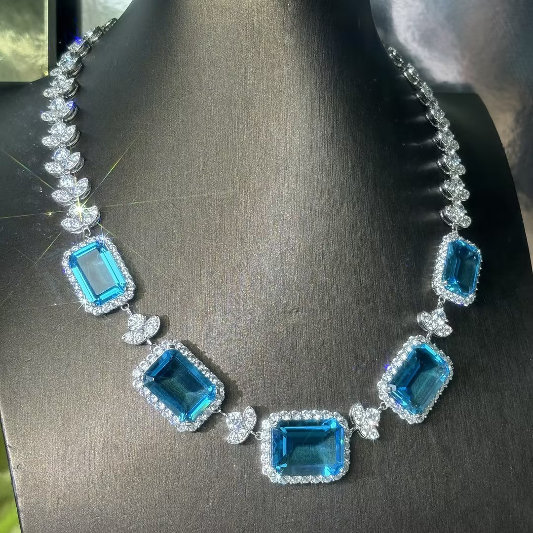 Emerald-cut Aquamarine Set