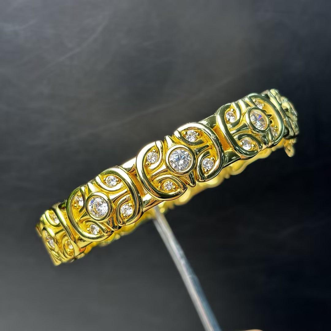 5.8CTW Exquisite high-polish vintage Cubic zirconia bracelet-novajew