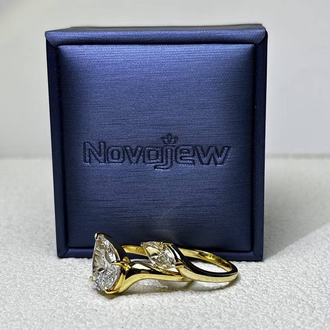 4.18Ctw Pear-shaped marquise double stone ring