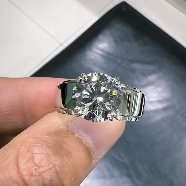7ct Men's Solitaire Simple Style Ring