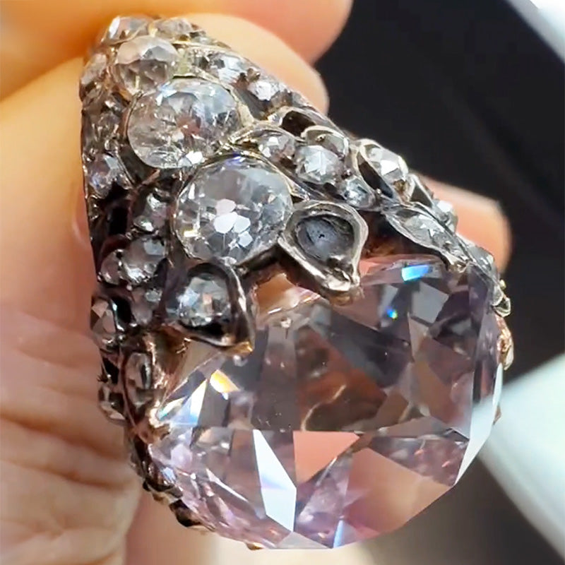 13.86Ctw Vintage cushion-cut engagement ring