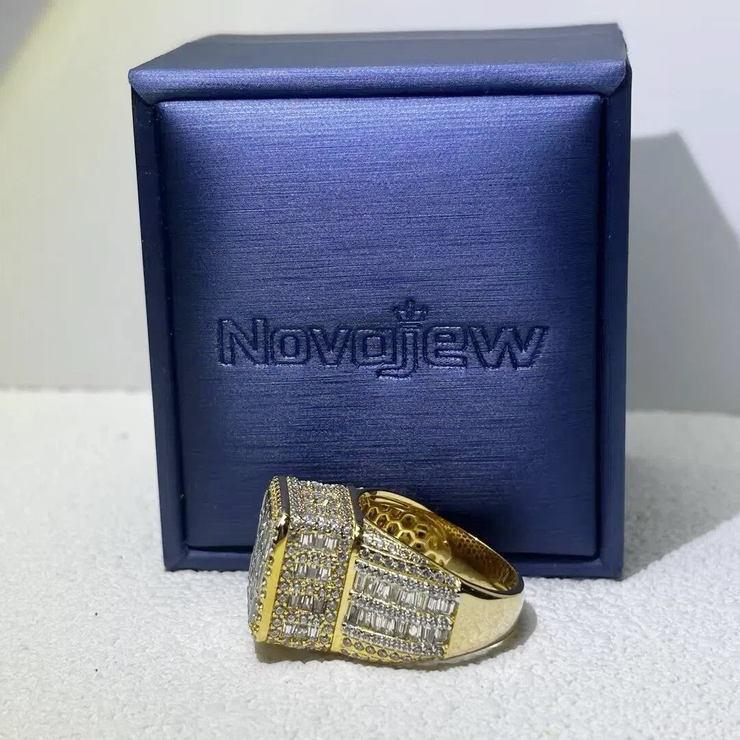 6.68ctw Trapezoidal Gemstone Cluster Men's Ring