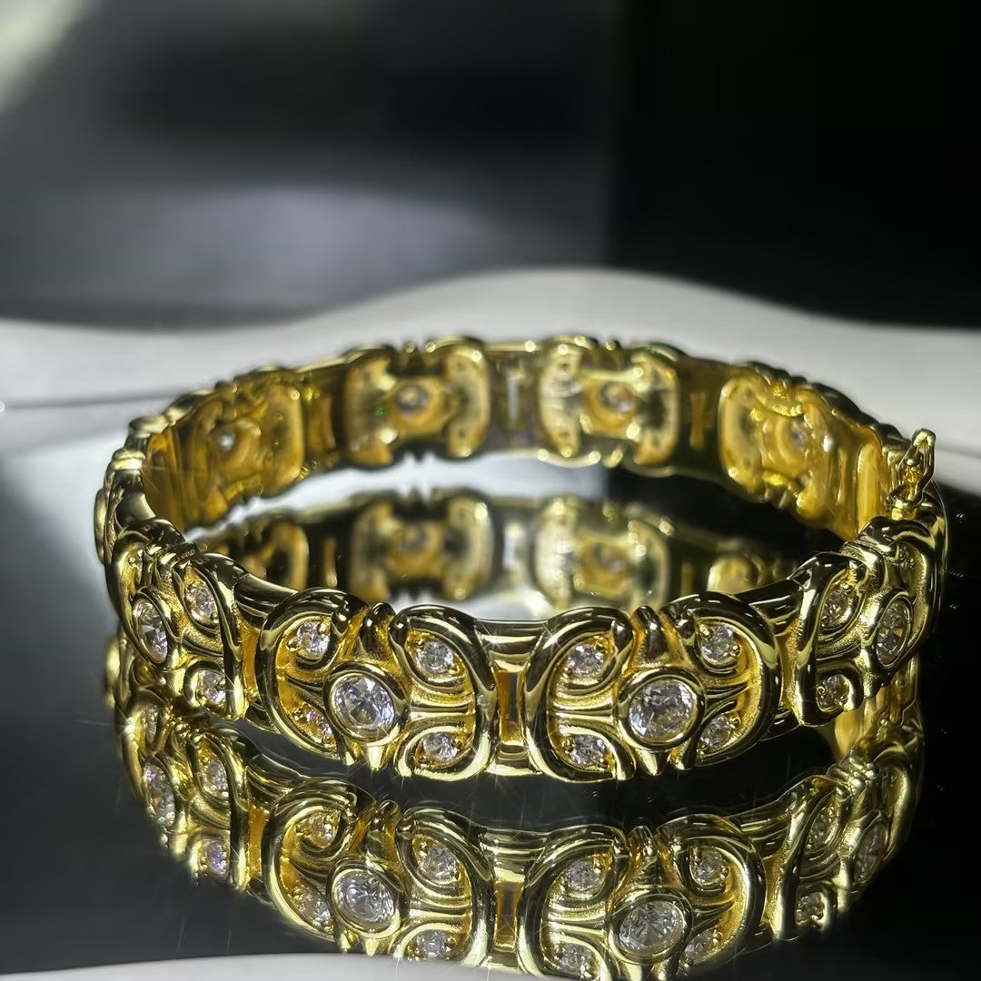 5.8CTW Exquisite high-polish vintage Cubic zirconia bracelet-novajew
