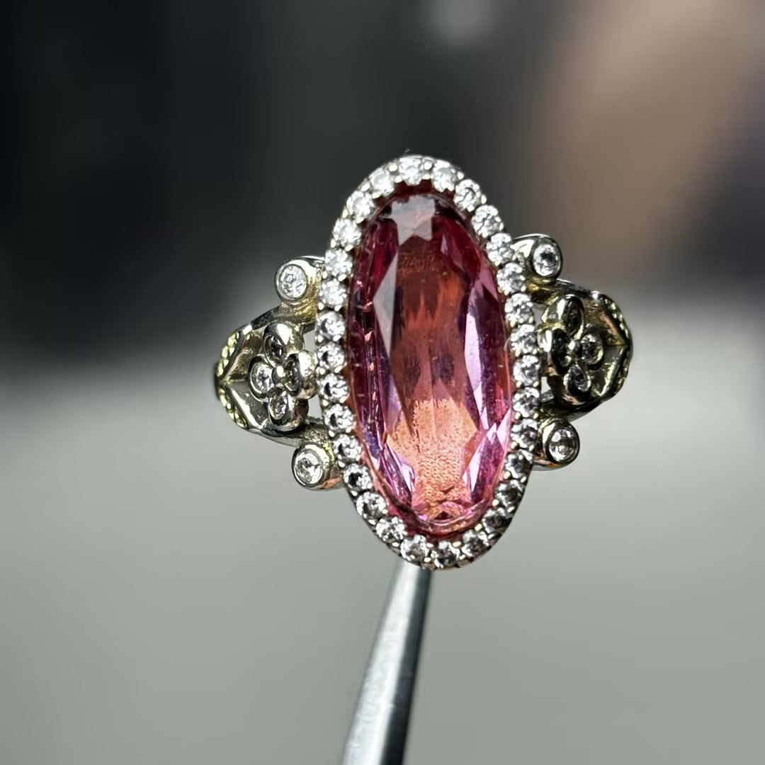 6.8Ctw Pink Morganite Antique Ring
