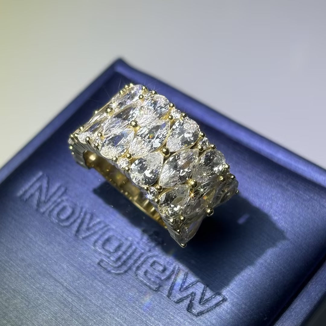 4.35ctw Pear and Marquise Gemstone Band