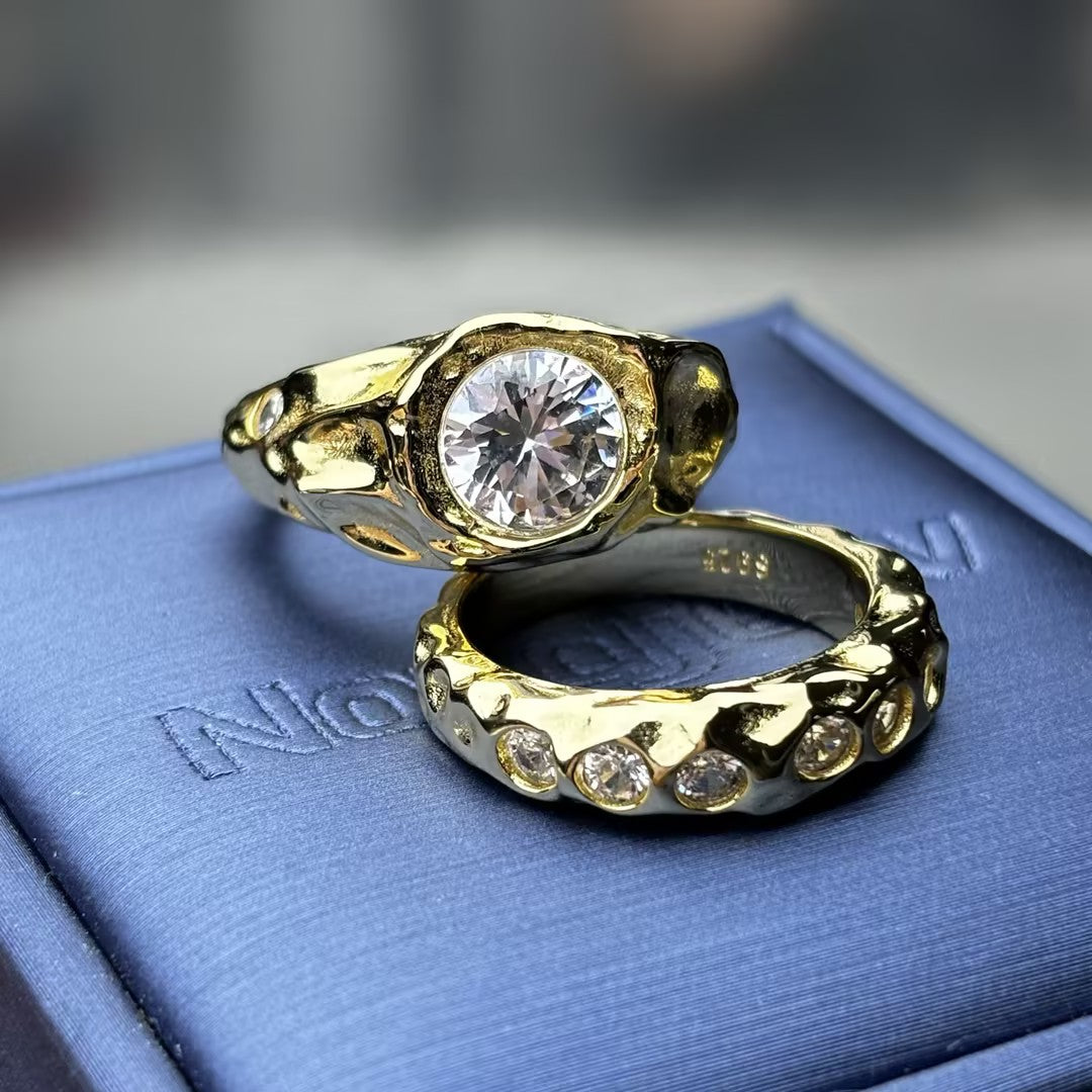 3Ctw Gold Vintage Stackable Ring