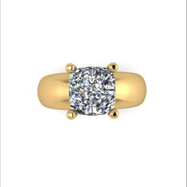 4.6Ct cushion-shaped Radiant solitaire engagement ring