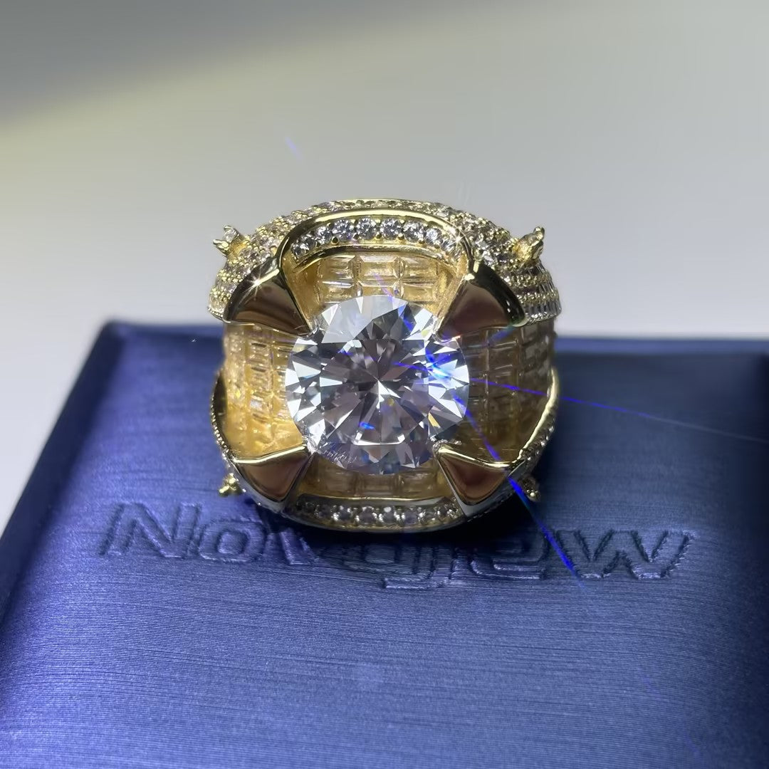 6.6ctw fully inlaid men's ice crystal ring