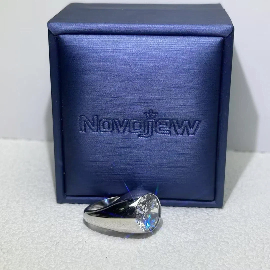 3Ct single round stone bezel-set engagement ring