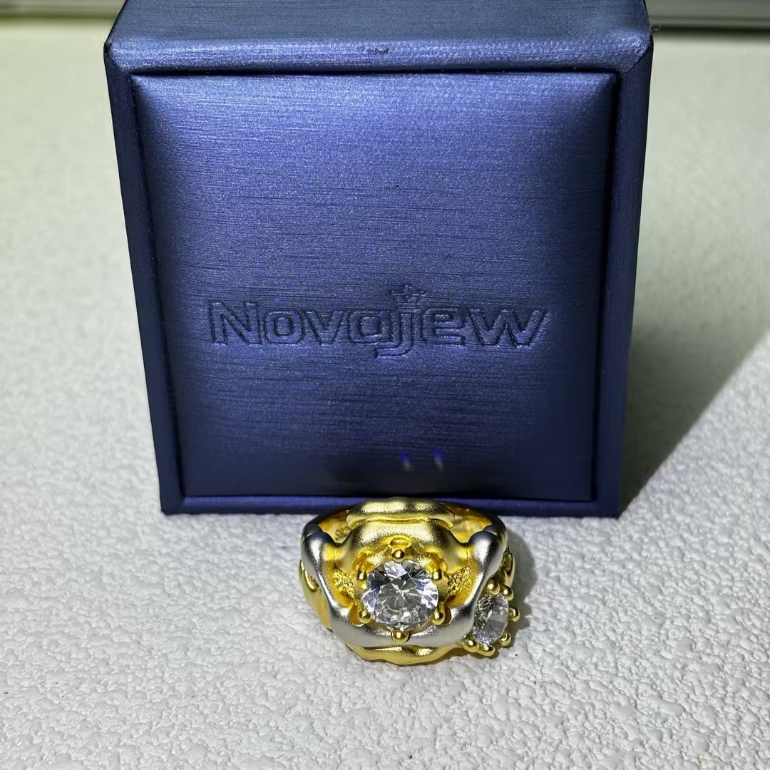 2.0Ctw Round Cut Gemstone Irregular Art Ring